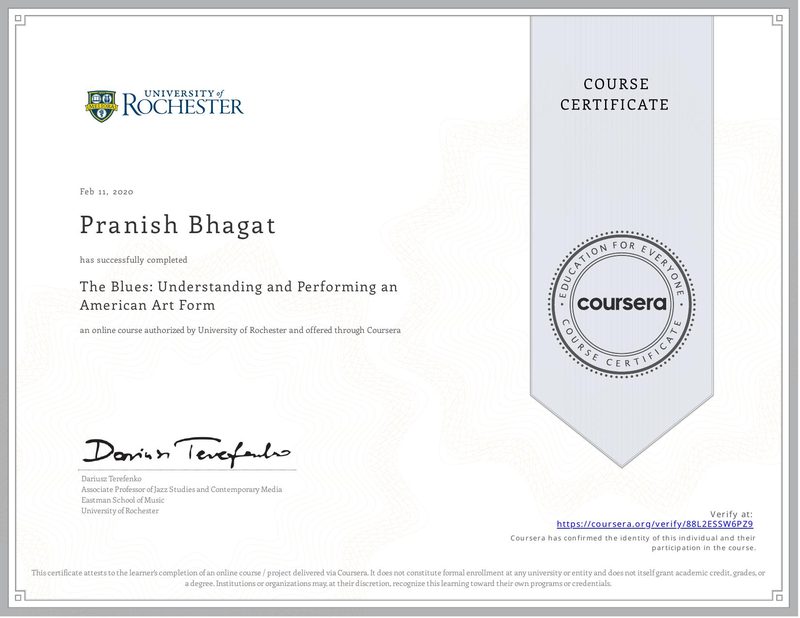 certificate for the blues: understanding and performing an american art form